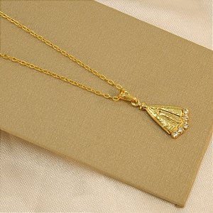 Gargantilha Nossa Senhora Aparecida Banhado a Ouro 18k