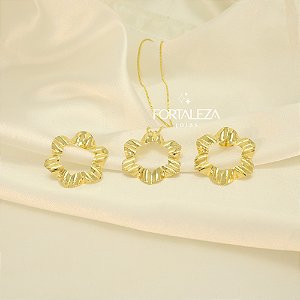 Conjunto Orgânico Banhado a Ouro 18k
