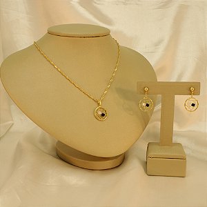 Conjunto Trabalhado e Banhado a Ouro 18k