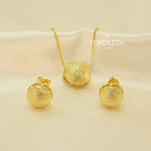 Conjunto Texturizado e Banhado a Ouro 18k