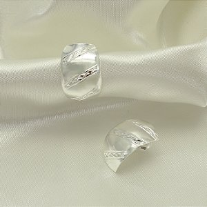 Brinco com Detalhe Diamantado Banhado a Prata 925