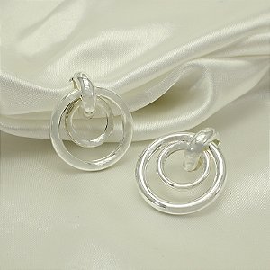 Brinco de Elo Duplo Banhado a Prata 925