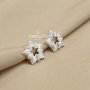 Brinco de Estrela Banhado a Prata 925