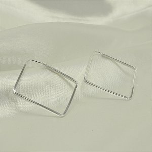 Brinco Argola Quadrado Banhado a Prata 925