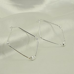Brinco Argola Quadrado Banhado a Prata 925