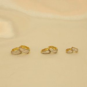 Brinco Argola Banhado a Ouro 18k e Ródio