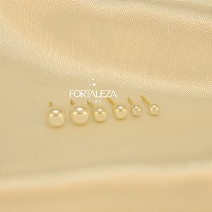 Brinco em Trio de Pérolas Banhado a Ouro 18k