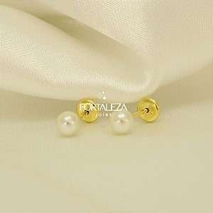 Brinco de Pérola Banhado a Ouro 18k
