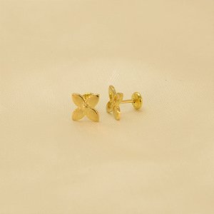 Brinco de Flor Banhado a Ouro 18k