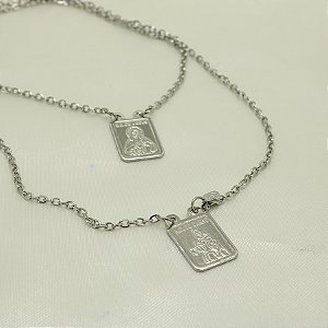 Escapulário Nossa Senhora do Carmo em Aço Inox