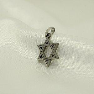 Pingente Estrela de Davi em Aço Inox