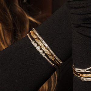 Bracelete Cravejado em Zircônia Cristal Banhado a Prata 925