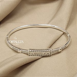 Bracelete com Detalhe Retangular Banhado a Prata 925