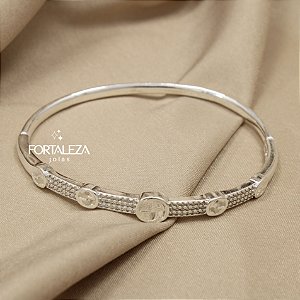 Bracelete com Detalhes Vazados Banhado a Prata 925