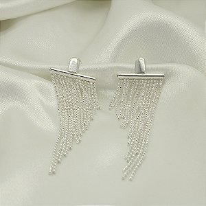 Brinco de Franja Banhado a Prata 925