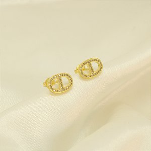 Brinco Redondo Duplo Vazado Banhado a Ouro 18k