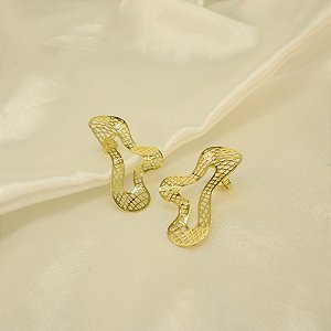 Brinco Vazado Orgânico Banhado a Ouro 18k