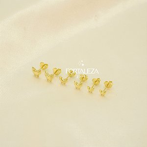 Brinco em Trio de Borboleta  Banhado a Ouro 18k