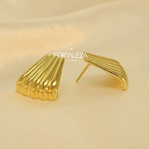Brinco Texturizado Banhado a Ouro 18k