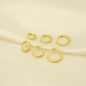 Brinco Argola em Trio Banhado a Ouro 18k