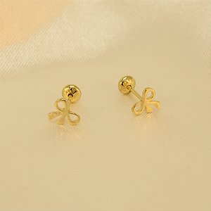 Brinco de Laço Banhado a Ouro 18k
