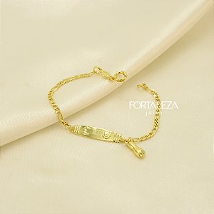 Pulseira com Figa Banhado a Ouro 18k