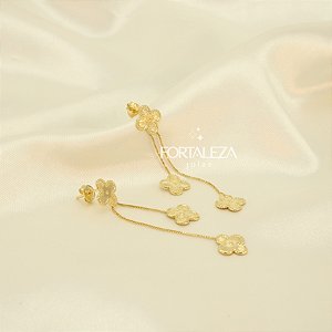 Brinco com Trevos Banhado a Ouro 18k