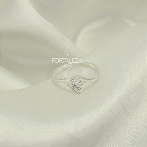 Anel com Design Orgânico Banhado a Prata