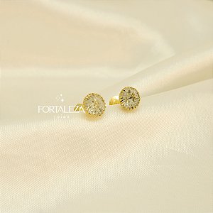 Brinco Ponto de Luz com Zircônia Cristal Banhado a Ouro 18k