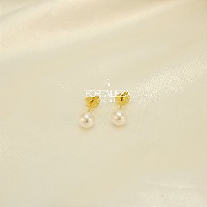 Brinco de Pérola Banhado a Ouro 18k