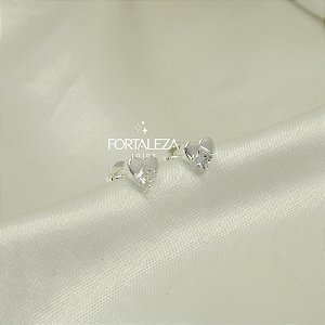 Brinco Coração com Detalhe de Zircônia Banhado a Prata 925