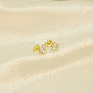 Brinco Ponto de Luz com Zircônia Banhado a Ouro 18k