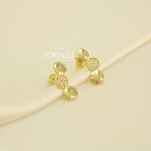 Brinco Ear Cuff com Detalhe em Zircônia Banhado a Ouro 18k