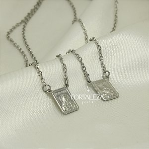 Escapulário Nossa Senhora do Carmo em Aço Inox