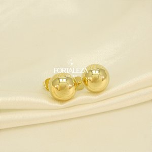 Brinco de Bolinha Polida Banhado a Ouro 18k