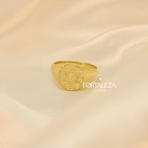Anel Estrela de Davi Banhado a Ouro 18k