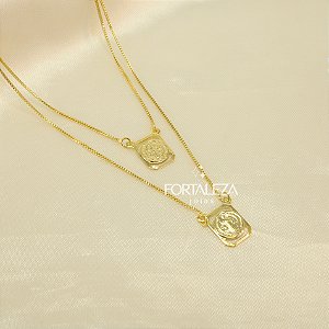 Escapulário de São Bento Banhado a Ouro 18k