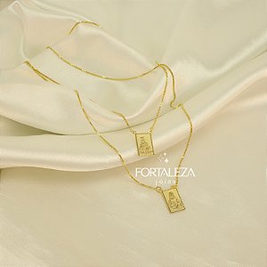 Escapulário de Nossa Senhora do Carmo Banhado a Ouro 18k