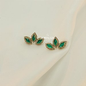 Brinco Ear Cuff Cravejado em Zircônias Banhado a Ouro 18k