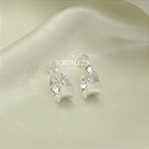 Brinco Argola de Aro Largo Banhado a Prata