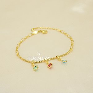 Pulseira com Estrela de Zircônia Banhado a Ouro 18k