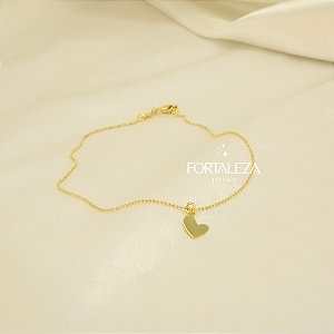 Tornozeleira com Detalhe de Coração Banhado a Ouro 18k