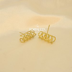 Brinco com Design Trançado Banhado a Ouro 18k
