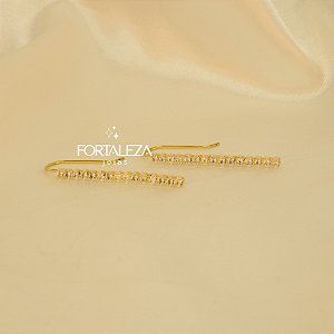 Brinco Cravejado em Zircônia Banhado a Ouro 18k
