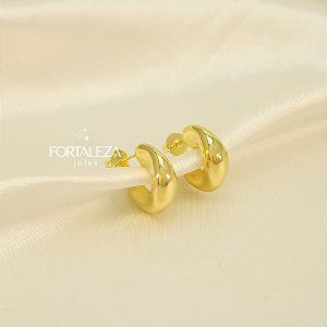 Brinco Argola Orgânico Banhado a Ouro 18k