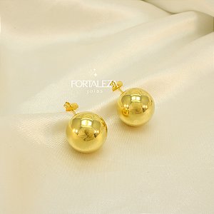 Brinco de Bola Polida Banhado a Ouro 18k
