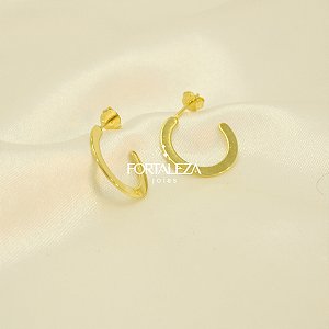 Brinco Argola de Aro Chapeado Banhado a Ouro 18k