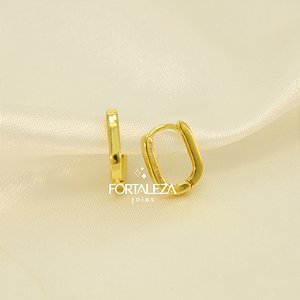 Brinco Argola Oval Banhado a Ouro 18k