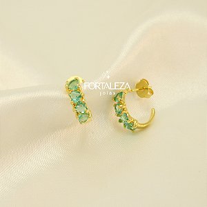 Brinco Argola de Corações em Zircônia Banhado a Ouro 18k