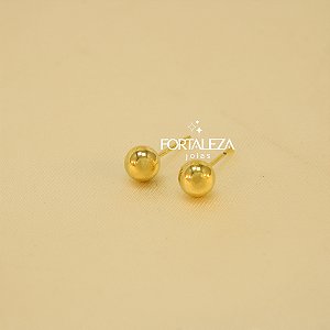 Brinco de Bolinha Polida Banhado a Ouro 18k